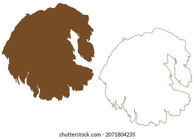 Rene-Levasseur Island (Canada, North America, Quebec Province) map vector illustration, scribble sketch eye of Quebec map