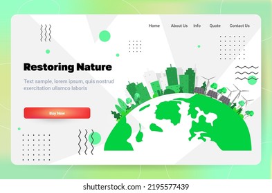 renevable energy concept green houses with solar energy panels around planet sustainable energy development