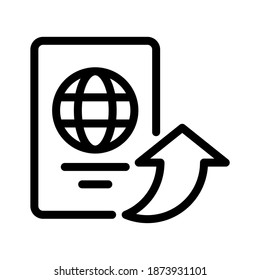 Renew passport icon. Line vector. Isolate on white background.