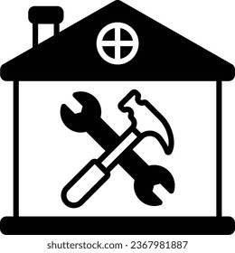 Renew or rebuild in good condition vector icon design, Handyman Service symbol, House Repairing sign, Civil Engineering and Building Contractor stock illustration, Compact Living space Repairs concept