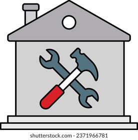 renew or rebuild in good condition vector icon design, Handyman Service symbol, House Repairing sign, Civil Engineering and Building Contractor stock illustration, Compact Living space Repairs concept