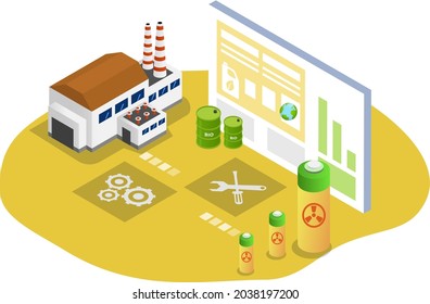 Renewable alternative energy producing. Ecological consumption for electricity production. Nature friendly and clean fuel substitute. Generating electricity using green technologies illustrations set