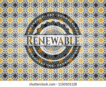 Renewable arabesque badge. arabic decoration.