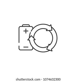 Renewable battery icon. Simple element illustration. Renewable battery symbol design from Ecology collection set. Can be used in web and mobile on white background