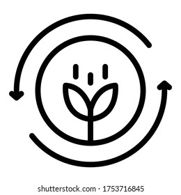 Renewable bioenergy icon. Outline renewable bioenergy vector icon for web design isolated on white background