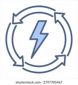 Renewable Blue Icon Style Collection