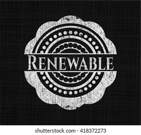 Renewable chalk emblem written on a blackboard