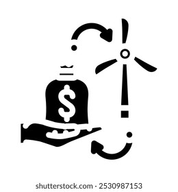 renewable credit energy conservation glyph icon vector. renewable credit energy conservation sign. isolated symbol illustration