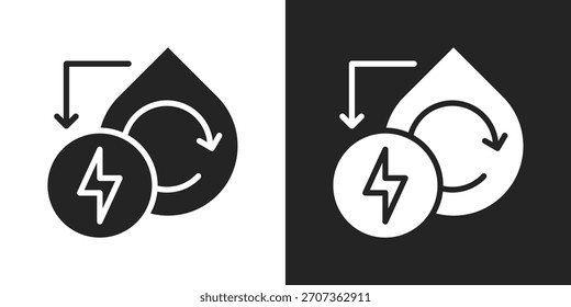 Icono De Ciclo Renovable En Estilo Glifo Blanco Y Negro