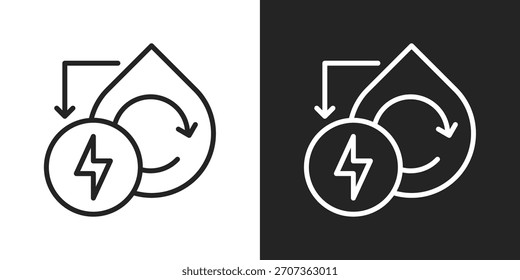 Icono De Ciclo Renovable En Blanco Y Negro Estilo De Contorno