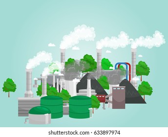renewable ecology energy icons, green city power alternative resources concept, environment save new technology, solar and wind electricity vector illustration