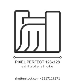 Renewable electric power source pixel perfect linear icon. Environment protection. Consumption. Thin line illustration. Contour symbol. Vector outline drawing. Editable stroke. Poppins font used