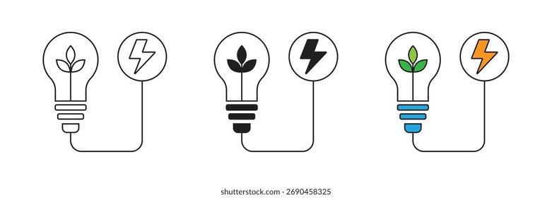 Renewable Electricity Cycle Line Icon from Home Energy Optimization Icon Set. Electricity cycle icon vector