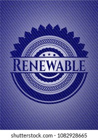  Renewable emblem with jean texture