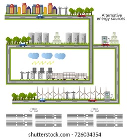 renewable energy. alternative energy sources icon. Ecological concept . Vector