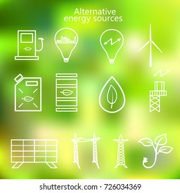 renewable energy. alternative energy sources icon. Ecological concept . Vector