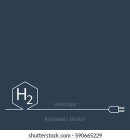 Renewable energy background concept, Hydrogen energy, Minimal style