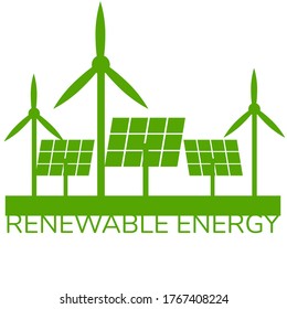 Renewable Energy Banner Wind Turbine Solar Stock Vector (Royalty Free ...