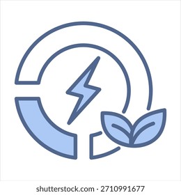 Renewable Energy Blue Icon Vector Illustration