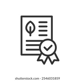 Icono de Vector de certificado de energía renovable aislado sobre fondo blanco