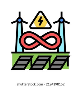 Farbsymbol für erneuerbare Energien, Vektorgrafik. Zeichen für erneuerbare Energien. einzelne Symbolillustration