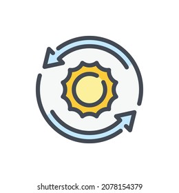 Renewable energy color line icon. Alternative energy sources vector outline colorful sign.