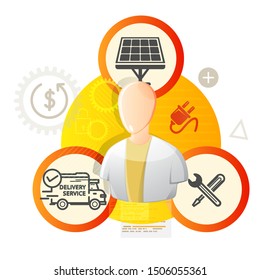 Renewable Energy Complete Solution - Abstract Illustration as EPS 10 File