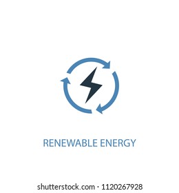 Renewable energy concept 2 colored icon. Simple blue element illustration. Renewable energy concept symbol design from green energy set. Can be used for web and mobile UI/UX