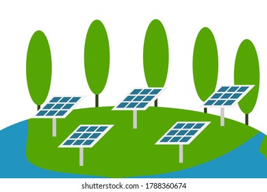 concepto de energía renovable. La tierra usando energía renovable desde paneles solares a electricidad. ayuda al medio ambiente de la tierra.