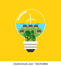 Renewable energy concept flat design, vector illustration