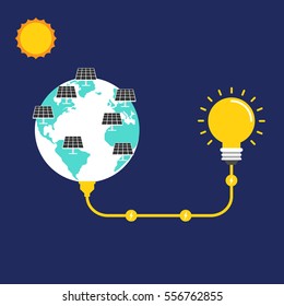 Renewable energy concept flat design, vector illustration