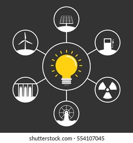 Renewable energy concept icon isolated vector illustration