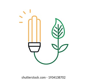 Renewable energy concept with lightbulb and leaf inside