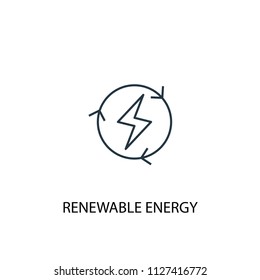Renewable energy concept line icon. Simple element illustration. Renewable energy concept outline symbol design from Green Energy set. Can be used for web and mobile UI/UX