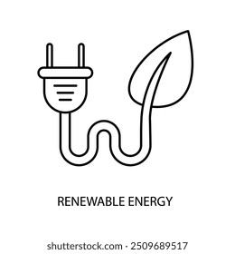 renewable energy concept line icon. Simple element illustration. renewable energy bike concept outline symbol design.