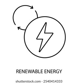 renewable energy concept line icon. Simple element illustration. renewable energy concept outline symbol design.