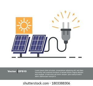 renewable energy concept, solar energy icons.
