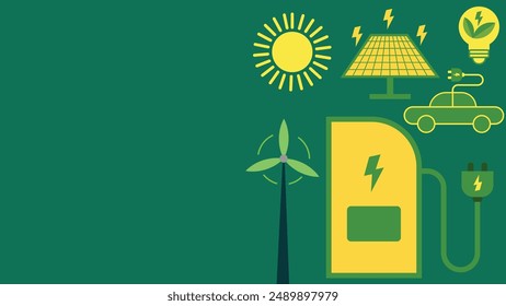 renewable energy concept. sustainable power. electricity usage. electrical future technology. ecology