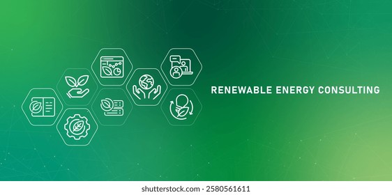 Renewable Energy Consulting gradient header efficient sustainable energy management eco-friendly power supply development environment strategy planning design icon outline