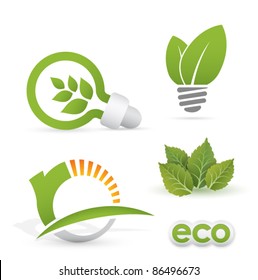 projetos de energia renovável (ícones ecológicos)