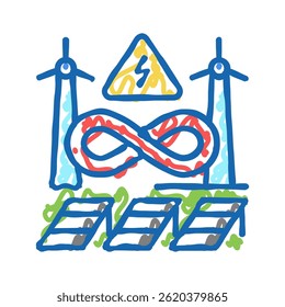 renewable energy doodle icon sketch vector. renewable energy sign. isolated symbol illustration