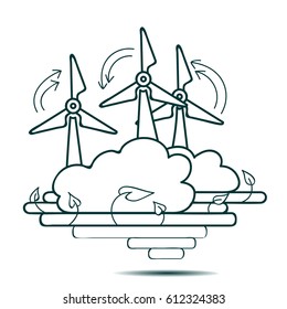 Renewable energy. Ecology concept. Vector illustration. EPS 10.