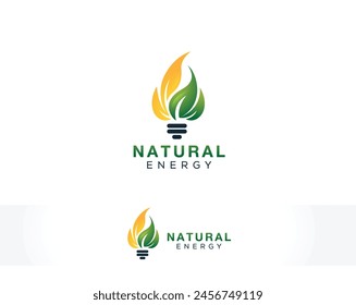 Renewable Energy Fire Flame, Creative Natural Leaf bulb sign