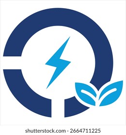 Ilustração do vetor de ícone azul plano de energia renovável