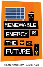 Renewable Energy is The Future Retro poster Design