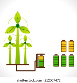 renewable energy generate by wind mill concept vector