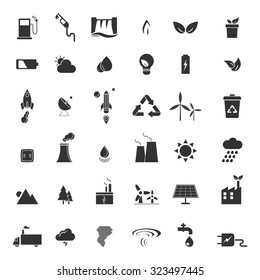 renewable energy, green, eco, creative design icons set vector illustration