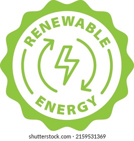 Renewable Energy Green Stamp Outline Badge Stock Vector (royalty Free 