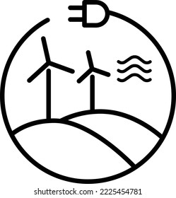 Renewable energy. green energy. wind energy. wind farm electricity icon