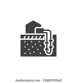 Renewable energy HVAC vector icon. filled flat sign for mobile concept and web design. Geothermal HVAC glyph icon. Symbol, logo illustration. Vector graphics